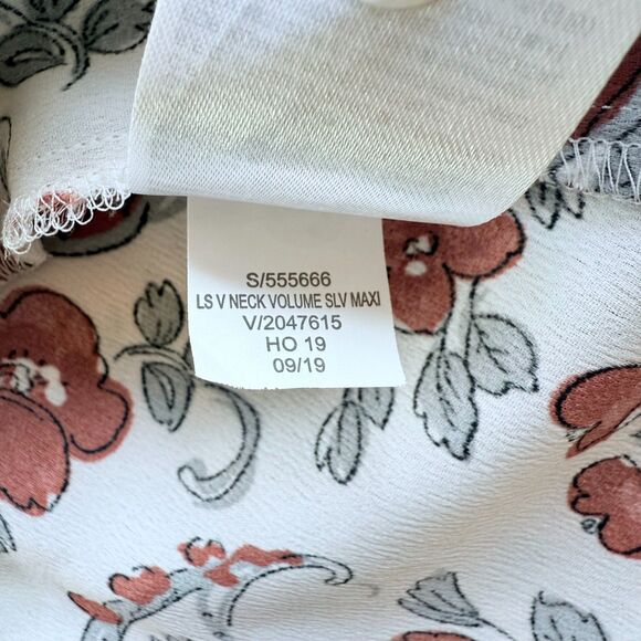 Banana Republic Womens Long Sleeve Voluminous Sleeve Midi Dress in Paisley Print - Picture 9 of 14